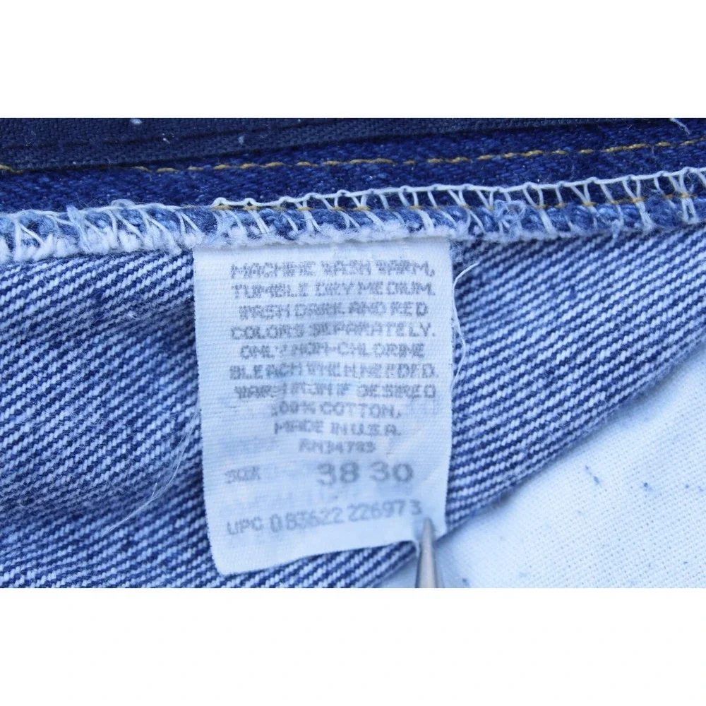 Vintage Lee Jeans Mens‎ 38x30 Dark Blue 100% Cotton Straight Leg Made In USA